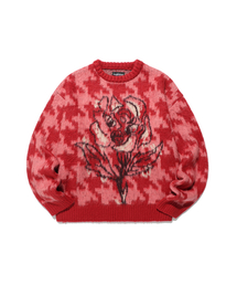 HOUNDSTOOTH DEVIL ROSE KNIT_PINK(NG2FFUK600A)