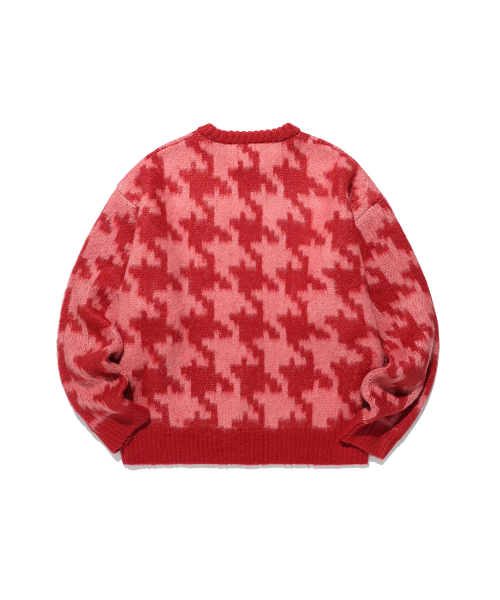 NICE GHOST CLUB(ナイスゴーストクラブ)の「HOUNDSTOOTH DEVIL ROSE KNIT_PINK(NG2FFUK600A)(ニット/セーター・レディース・ピンク・SMALL/MEDIUM/LARGE)」の2枚目の写真