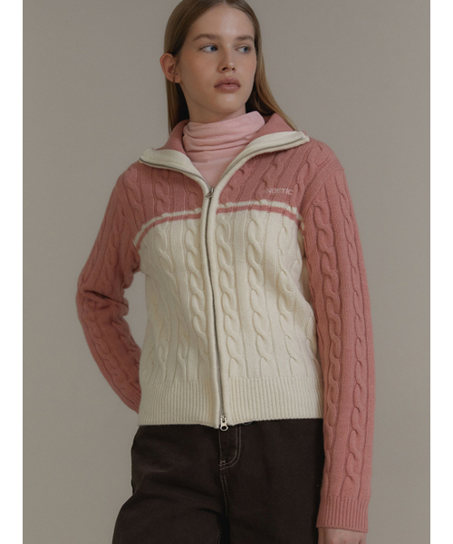 ANOETIC（アノエティック）の「ANC TWO-WAY COLORING ZIP-UP_PINK（カーディガン/ボレロ・レディース・その他・FREE）」の3枚目の写真