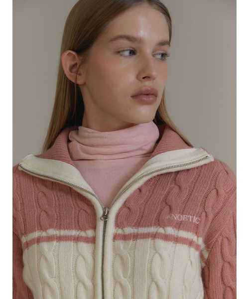 ANOETIC（アノエティック）の「ANC TWO-WAY COLORING ZIP-UP_PINK（カーディガン/ボレロ・レディース・その他・FREE）」の4枚目の写真
