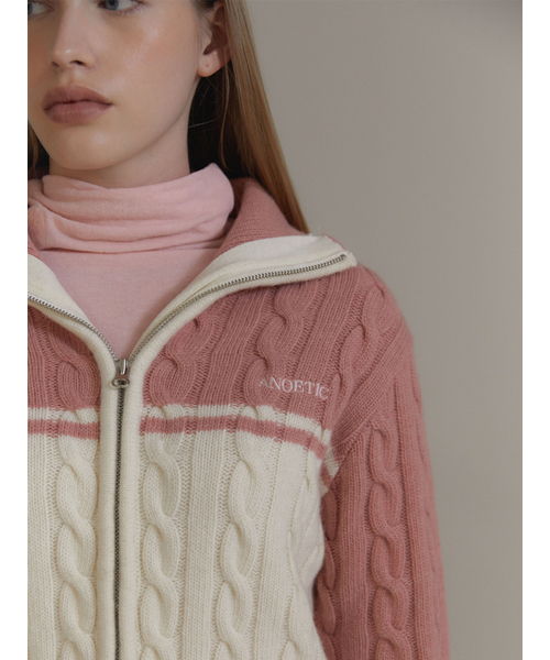 ANOETIC（アノエティック）の「ANC TWO-WAY COLORING ZIP-UP_PINK（カーディガン/ボレロ・レディース・その他・FREE）」の5枚目の写真