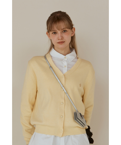 ANOETIC（アノエティック）の「ANC BASIC V-NECK CARDIGAN_YELLOW（カーディガン/ボレロ・レディース・イエロー・FREE）」の4枚目の写真