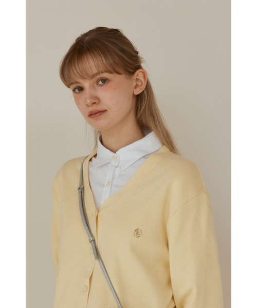 ANOETIC（アノエティック）の「ANC BASIC V-NECK CARDIGAN_YELLOW（カーディガン/ボレロ・レディース・イエロー・FREE）」の5枚目の写真