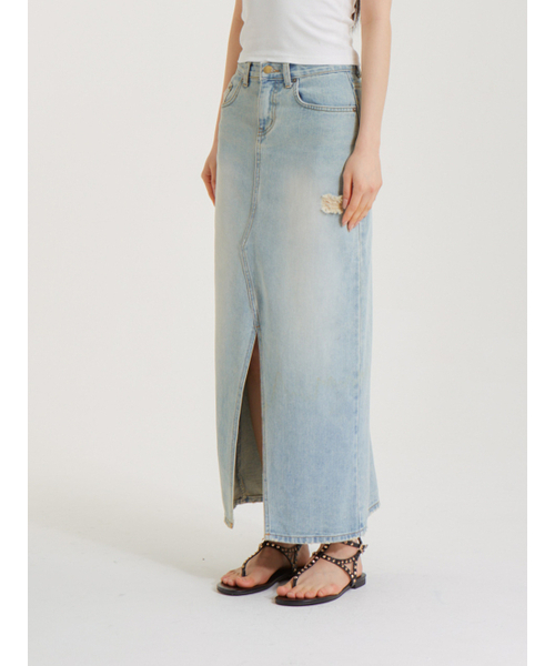 UNKNOWN PLANET(アンノウンプラネット)の「デニムロングスカートライトブルー(スカート・レディース・その他・LARGE/MEDIUM/SMALL)」の3枚目の写真