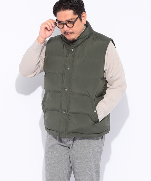 B&T CLUB(ビーティークラブ)の「中綿ベスト メンズ 大きいサイズ SUNBURNER スタンド フルボタン 中綿ジャケット カジュアル オフィスカジュアル B&T CLUB (ビーアンドティークラブ)(ダウンベスト・メンズ・グレー/ブラック/グリーン・X1(3L~4L)/X2(4L~5L)/X3(6L~7L))」の3枚目の写真