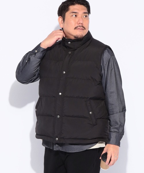 B&T CLUB(ビーティークラブ)の「中綿ベスト メンズ 大きいサイズ SUNBURNER スタンド フルボタン 中綿ジャケット カジュアル オフィスカジュアル B&T CLUB (ビーアンドティークラブ)(ダウンベスト・メンズ・グレー/ブラック/グリーン・X1(3L~4L)/X2(4L~5L)/X3(6L~7L))」の2枚目の写真
