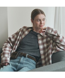 Oversize Napping Checked Shirt - Orange Brown