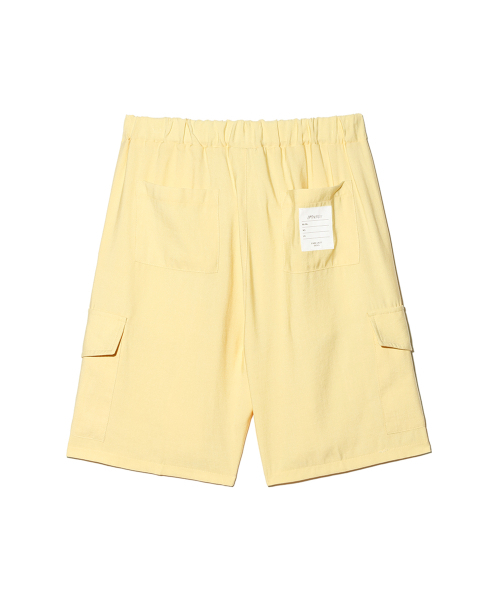 LMN3011(エルエムエヌ3011)の「バンブーカーゴハーフパンツ-レモン(その他パンツ・メンズ・ライトイエロー・MEDIUM/LARGE/X-LARGE)」の2枚目の写真