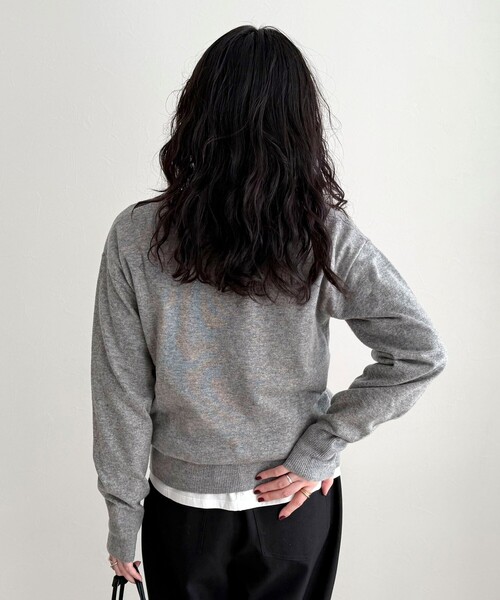 セール】アーガイル柄インターシャVネックニット（ニット/セーター