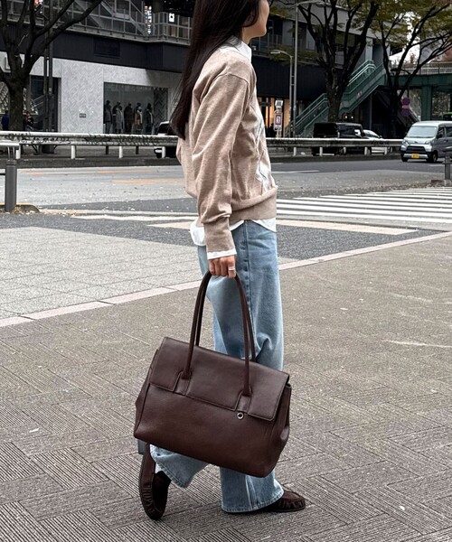 セール】アーガイル柄インターシャVネックニット（ニット/セーター