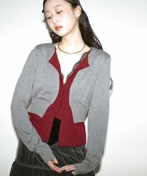 Ezick | layered design cardigan レイヤードバイカラーカーディガン(カーディガン/ボレロ)