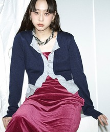 Ezick（エジック）の「layered design cardigan レイヤードバイカラーカーディガン（カーディガン/ボレロ）」