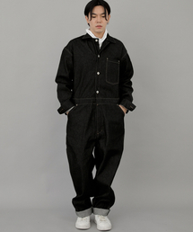 SAINTCREW（セントクルー）の「Sense Walker Tapered Denim Jumpsuit SWT-503 Black BRS（つなぎ/オールインワン・レディース）」