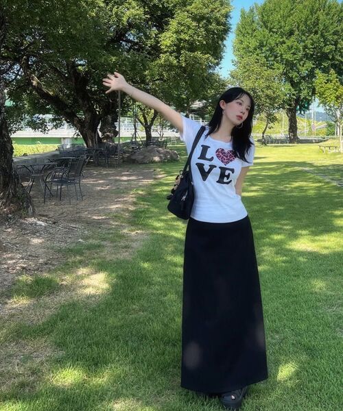 KATRINA K(カトリーナケイ)の「ラブブラウンレオパードスリムフィット半袖Tシャツ-2カラー(Tシャツ/カットソー・レディース・ホワイト/ブラック・FREE)」の8枚目の写真