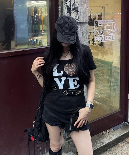 KATRINA K(カトリーナケイ)の「ラブブラウンレオパードスリムフィット半袖Tシャツ-2カラー(Tシャツ/カットソー・レディース・ホワイト/ブラック・FREE)」の13枚目の写真