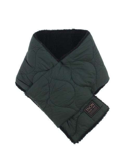 TAION（タイオン）の「タイオン  MILITARY REVERSIBLE DOWN SCARF MILITARY/SOFT SHELL（ネックウォーマー/スヌード・メンズ・アーミー/オリーブ/グリーン/ネイビー・ﾌﾘ-）」の3枚目の写真
