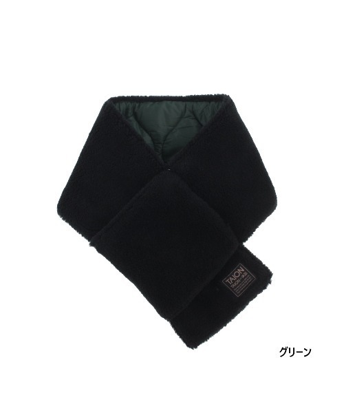 TAION（タイオン）の「タイオン  MILITARY REVERSIBLE DOWN SCARF MILITARY/SOFT SHELL（ネックウォーマー/スヌード・メンズ・アーミー/オリーブ/グリーン/ネイビー・ﾌﾘ-）」の7枚目の写真