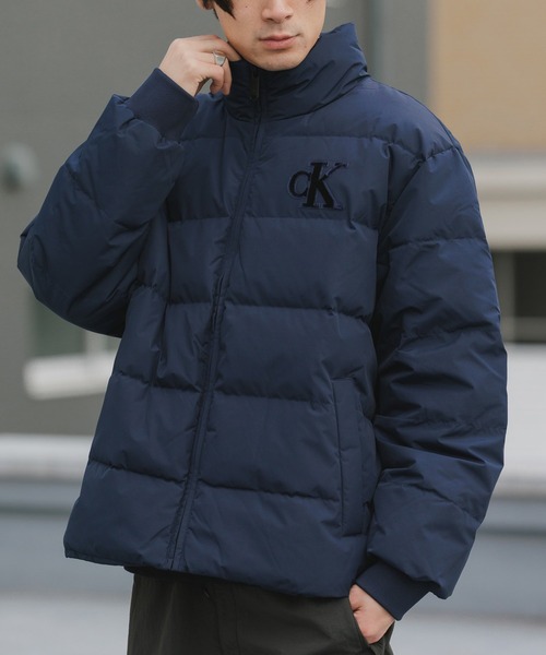 Calvin Klein/カルバンクライン CHENILLE STAND COLLAR PUFFER JACKET