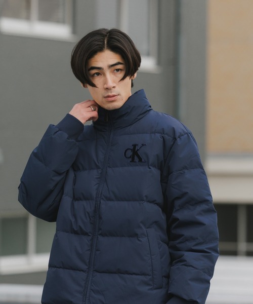 セール】Calvin Klein/カルバンクライン CHENILLE STAND COLLAR PUFFER