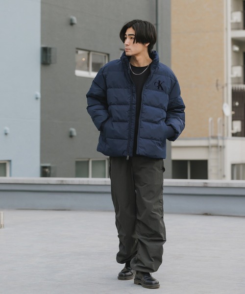 セール】Calvin Klein/カルバンクライン CHENILLE STAND COLLAR PUFFER