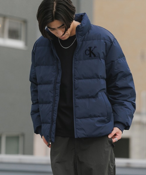 セール】Calvin Klein/カルバンクライン CHENILLE STAND COLLAR PUFFER