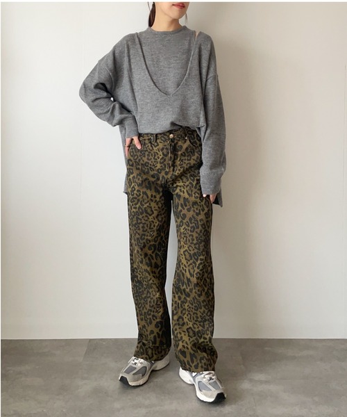 Belle Cie(ベルシー)の「レオパード柄 ルーズ ワイドパンツ ヒョウ柄 ズボン Y2K 韓国ファッション(その他パンツ・レディース・ベージュ・XL/L/M/S)」の10枚目の写真
