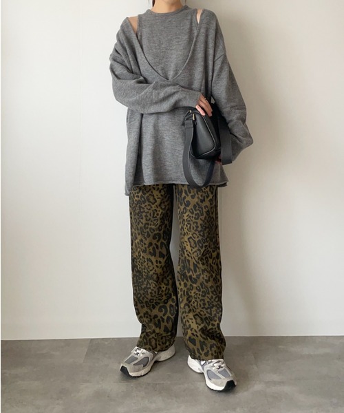 Belle Cie(ベルシー)の「レオパード柄 ルーズ ワイドパンツ ヒョウ柄 ズボン Y2K 韓国ファッション(その他パンツ・レディース・ベージュ・XL/L/M/S)」の14枚目の写真