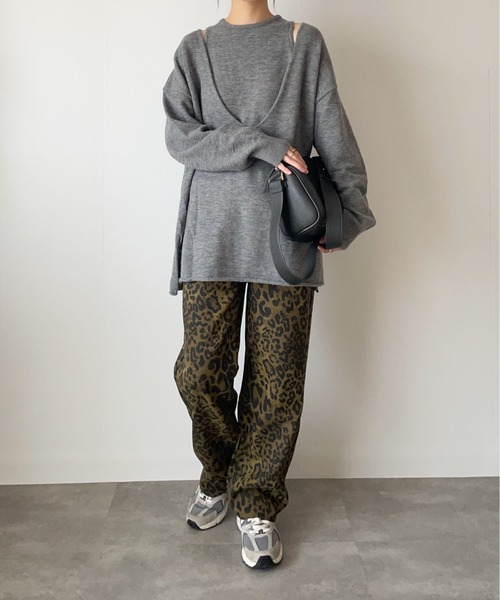 Belle Cie(ベルシー)の「レオパード柄 ルーズ ワイドパンツ ヒョウ柄 ズボン Y2K 韓国ファッション(その他パンツ・レディース・ベージュ・XL/L/M/S)」の13枚目の写真