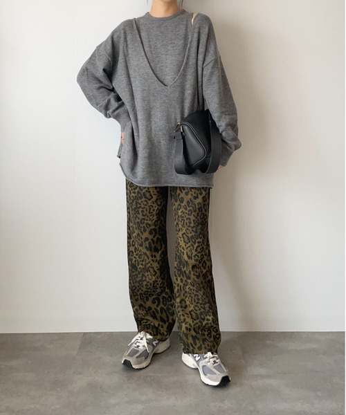 Belle Cie(ベルシー)の「レオパード柄 ルーズ ワイドパンツ ヒョウ柄 ズボン Y2K 韓国ファッション(その他パンツ・レディース・ベージュ・XL/L/M/S)」の12枚目の写真