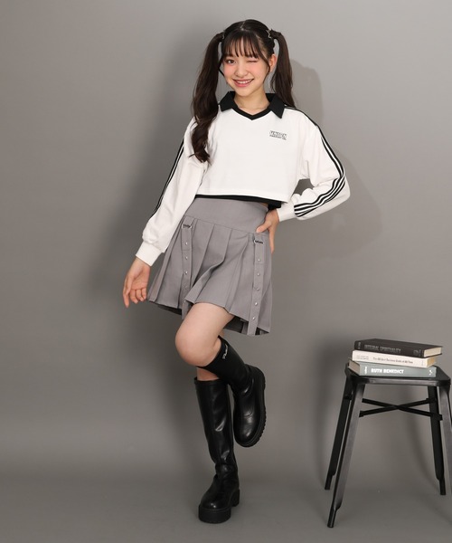 PINKHUNT(ピンクハント)の「PINKHUNT タンクトップ付き 4本ライントレーナー 1221K(スウェット・キッズ・ライトブルー/ホワイト・140cm/150cm/160cm/130cm)」の4枚目の写真