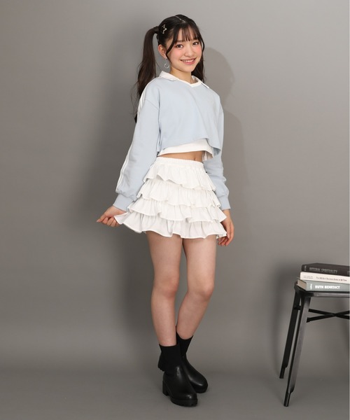 PINKHUNT(ピンクハント)の「PINKHUNT タンクトップ付き 4本ライントレーナー 1221K(スウェット・キッズ・ライトブルー/ホワイト・140cm/150cm/160cm/130cm)」の12枚目の写真