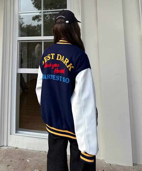 NANEA(ナネア)の「刺繍入りスタジャン(スタジャン・レディース・アイボリー/ネイビー/ブラック・MEDIUM/LARGE)」の18枚目の写真