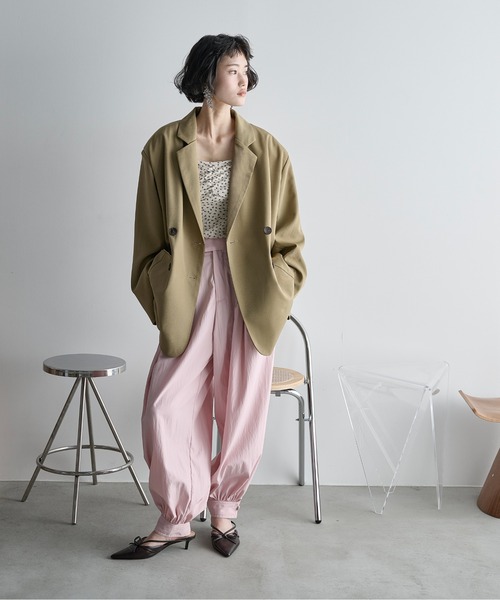 THE YOn（ザヨン）の「ウエストタックテーラードジャケット（テーラードジャケット・レディース・チャコールグレー/グレー/ベージュ・FREE）」の19枚目の写真