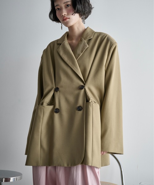 THE YOn（ザヨン）の「ウエストタックテーラードジャケット（テーラードジャケット・レディース・チャコールグレー/グレー/ベージュ・FREE）」の20枚目の写真