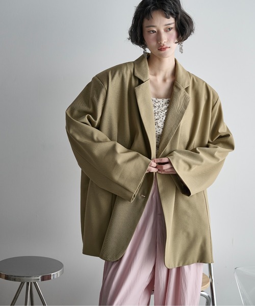 THE YOn（ザヨン）の「ウエストタックテーラードジャケット（テーラードジャケット・レディース・チャコールグレー/グレー/ベージュ・FREE）」の21枚目の写真