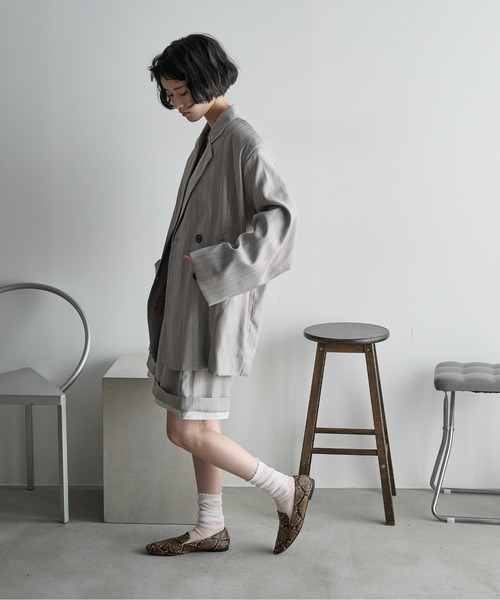 THE YOn（ザヨン）の「ウエストタックテーラードジャケット（テーラードジャケット・レディース・チャコールグレー/グレー/ベージュ・FREE）」の11枚目の写真