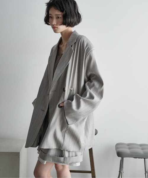 THE YOn（ザヨン）の「ウエストタックテーラードジャケット（テーラードジャケット・レディース・チャコールグレー/グレー/ベージュ・FREE）」の7枚目の写真