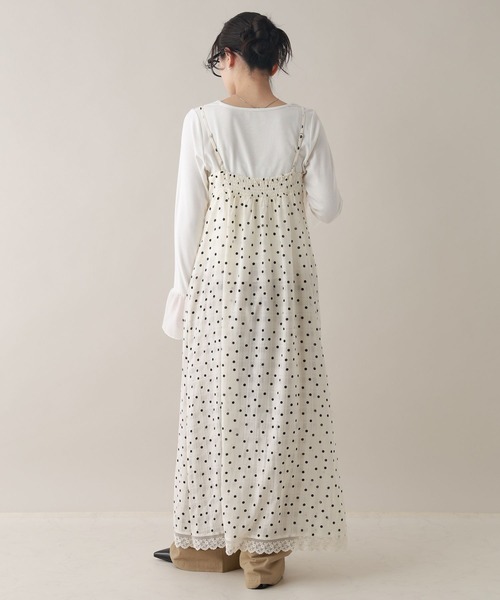 RAGEBLUE(レイジブルー)の「シアードットキャミワンピース(ワンピース・レディース・ホワイト/ブラック・FREE)」の5枚目の写真