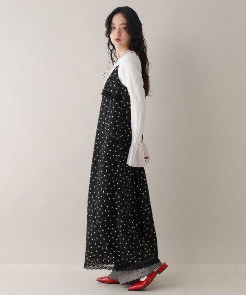 RAGEBLUE(レイジブルー)の「シアードットキャミワンピース(ワンピース・レディース・ホワイト/ブラック・FREE)」の8枚目の写真