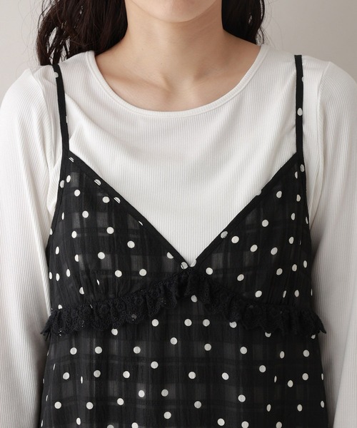 RAGEBLUE(レイジブルー)の「シアードットキャミワンピース(ワンピース・レディース・ホワイト/ブラック・FREE)」の15枚目の写真