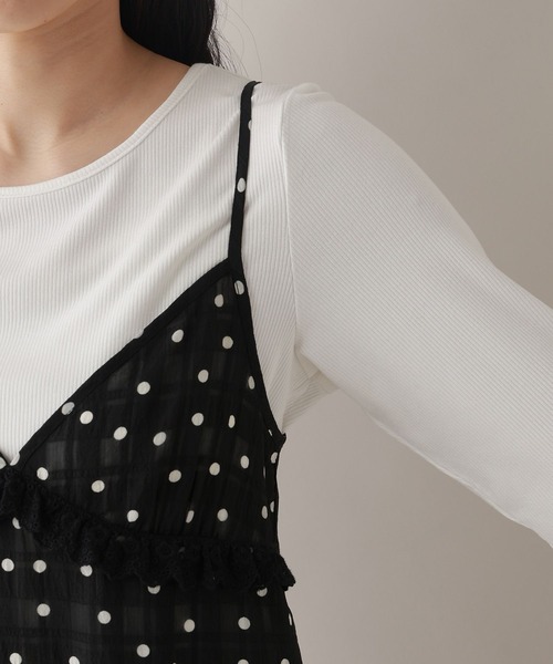 RAGEBLUE(レイジブルー)の「シアードットキャミワンピース(ワンピース・レディース・ホワイト/ブラック・FREE)」の16枚目の写真