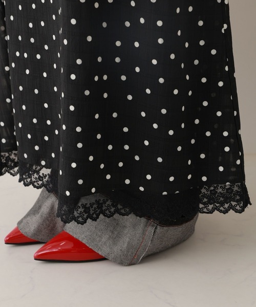 RAGEBLUE(レイジブルー)の「シアードットキャミワンピース(ワンピース・レディース・ホワイト/ブラック・FREE)」の17枚目の写真