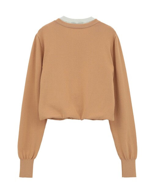 CLANE（クラネ）の「【CLANE/クラネ】W LAYERED KNIT CARDIGAN/ダブルレイヤードニットカーディガン（カーディガン/ボレロ・レディース・ピンク/ベージュ・1）」の3枚目の写真