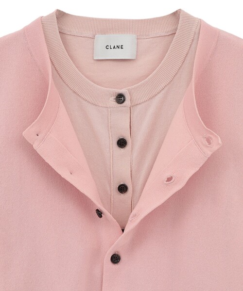 CLANE（クラネ）の「【CLANE/クラネ】W LAYERED KNIT CARDIGAN/ダブルレイヤードニットカーディガン（カーディガン/ボレロ・レディース・ピンク/ベージュ・1）」の15枚目の写真