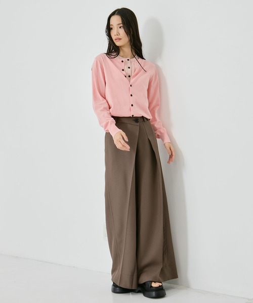 CLANE(クラネ)の「【CLANE/クラネ】W LAYERED KNIT CARDIGAN/ダブルレイヤードニットカーディガン(カーディガン/ボレロ・レディース・ピンク/ベージュ・1)」の21枚目の写真