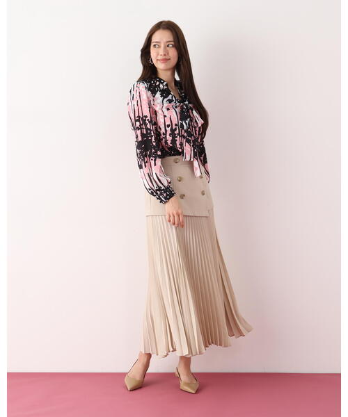 PINKY&DIANNE(ピンキーアンドダイアン)の「◆インクフォレストプリントリボンブラウス(シャツ/ブラウス・レディース・グリーン系その他7/ピンク系その他・38)」の12枚目の写真