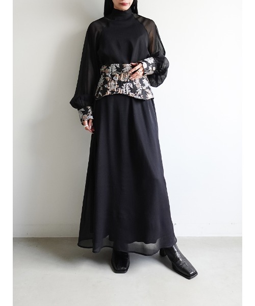 sahara（サハラ）の「Jacquard Belt 2way Dress/ジャガードベルト２ウェイドレス（ドレス・レディース・ブラック/ネイビー/ライトグレー・FREE）」の13枚目の写真