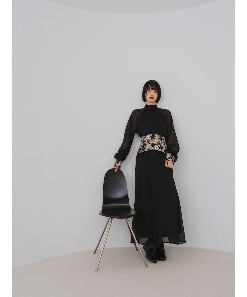 sahara（サハラ）の「Jacquard Belt 2way Dress/ジャガードベルト２ウェイドレス（ドレス・レディース・ブラック/ネイビー/ライトグレー・FREE）」の6枚目の写真