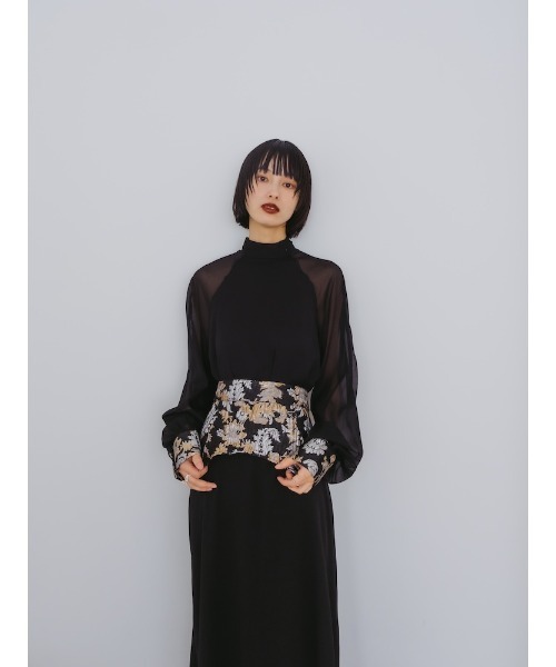 sahara（サハラ）の「Jacquard Belt 2way Dress/ジャガードベルト２ウェイドレス（ドレス・レディース・ブラック/ネイビー/ライトグレー・FREE）」の5枚目の写真