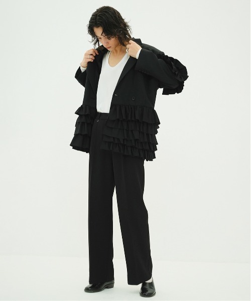 CLANE（クラネ）の「2WAY TUCK STRAIGHT PANTS（スラックス・レディース・ブルー/グレー/ブラック・0/1/2）」の8枚目の写真